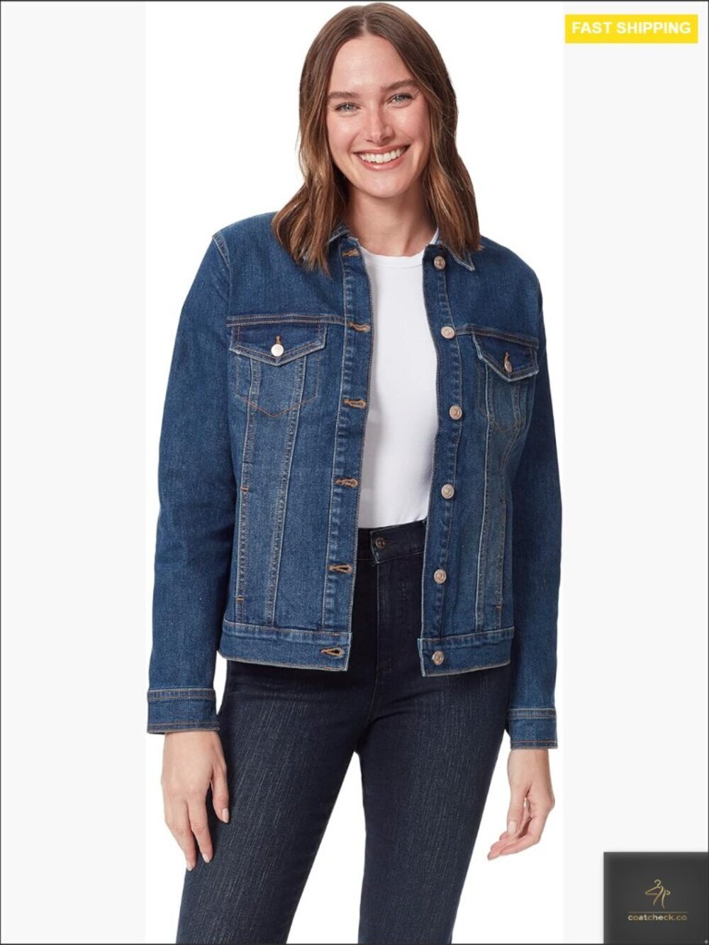 Classic Denim Jean Jacket Regular Fit Long Sleeve Button Front Chic Y2K